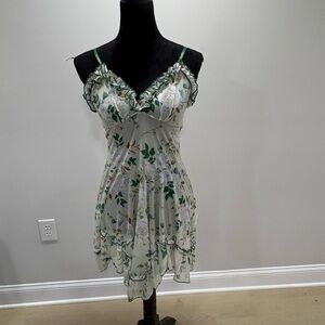 ROMWE Green Floral Dress